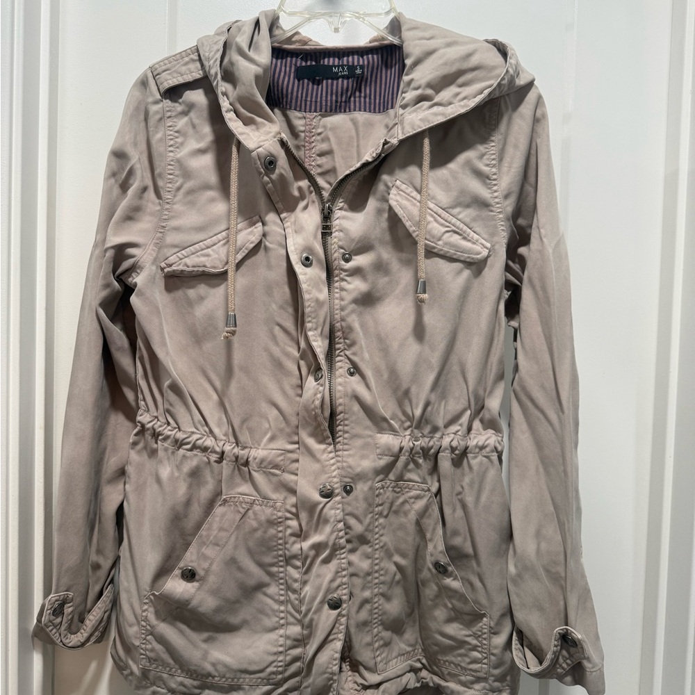 Max Jeans Utility Jacket in Taupe